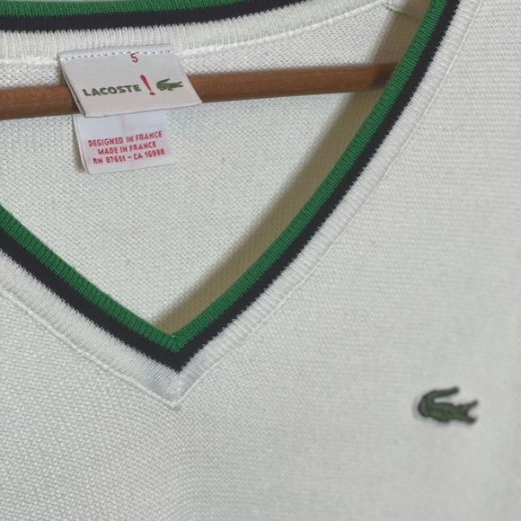 White Lacoste Sweater Size 5 - Picture 3 of 5